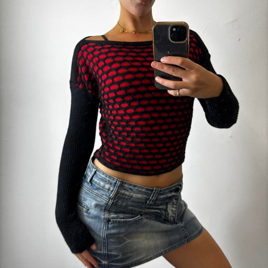 vintage red black jumper
