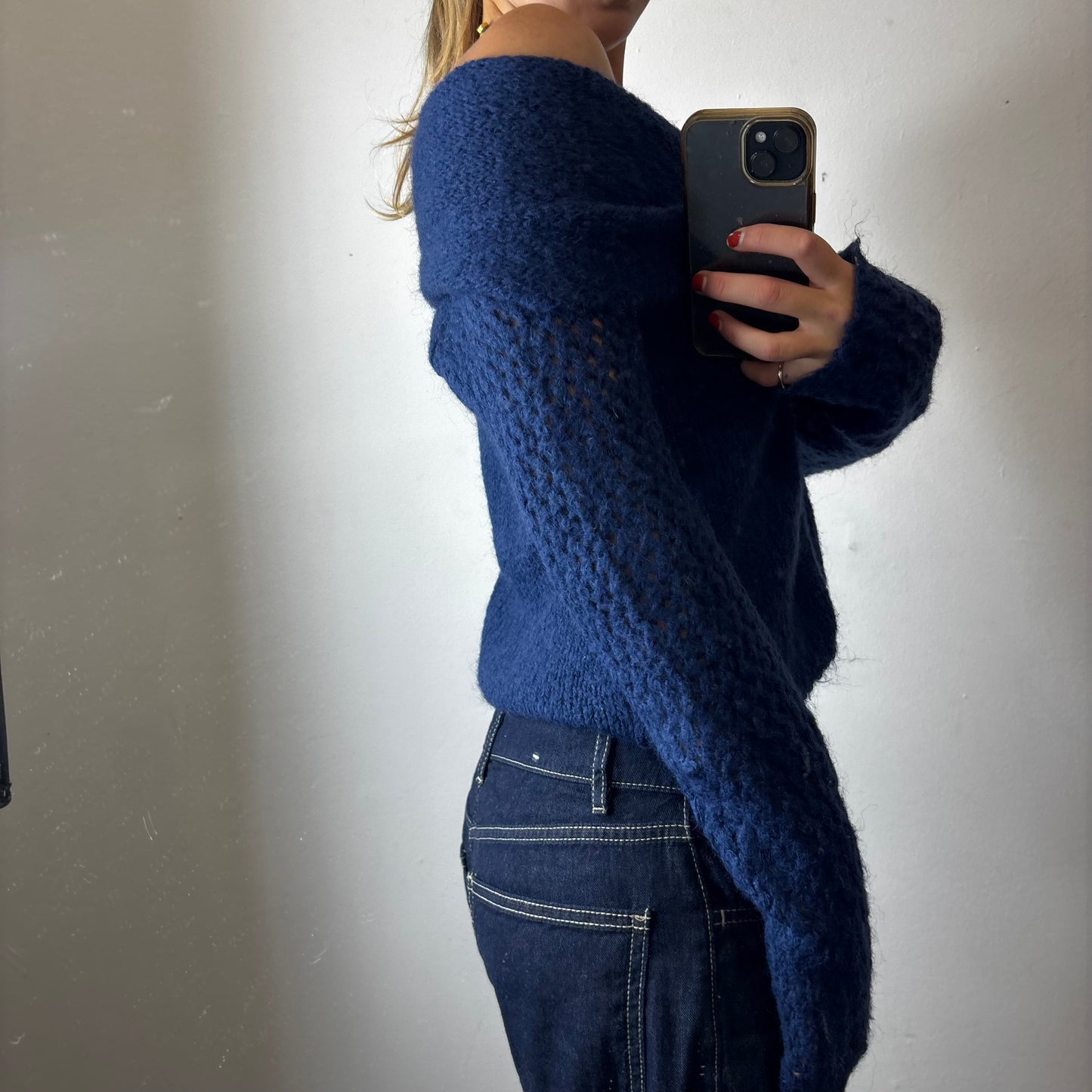 off the shoulder knit jumper