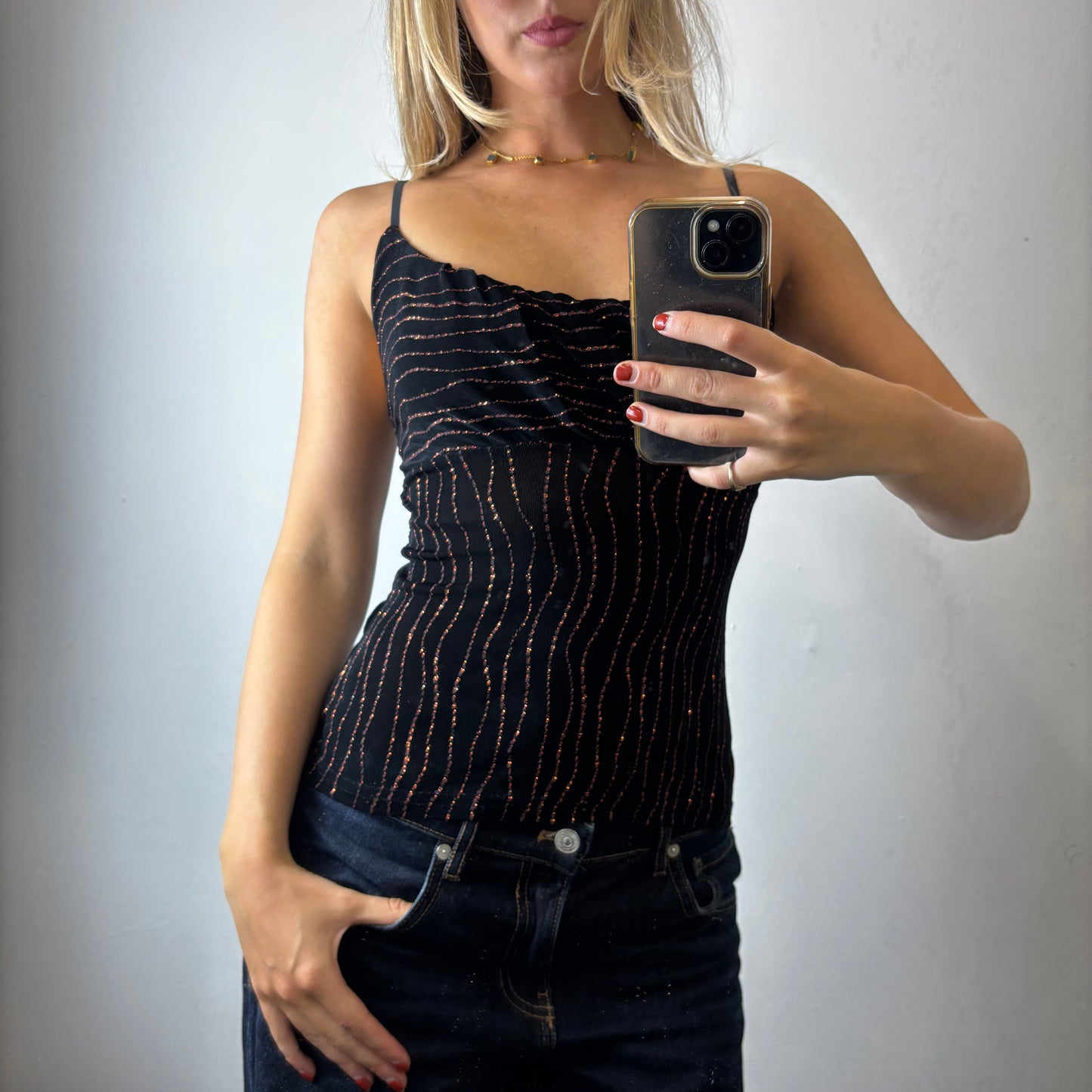 glitter cami top