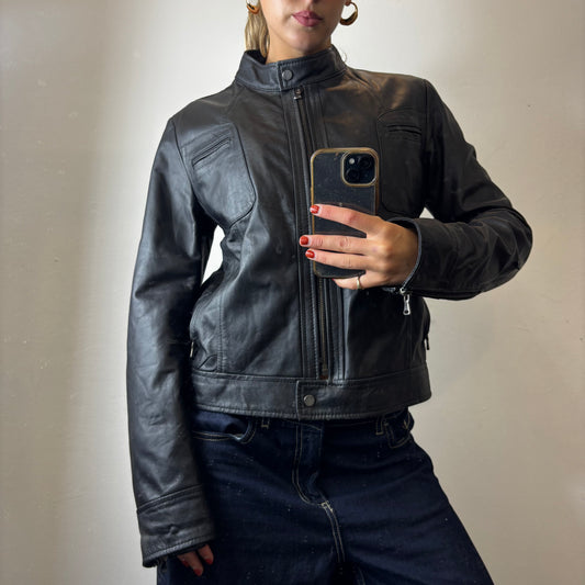 leather bomber jacket