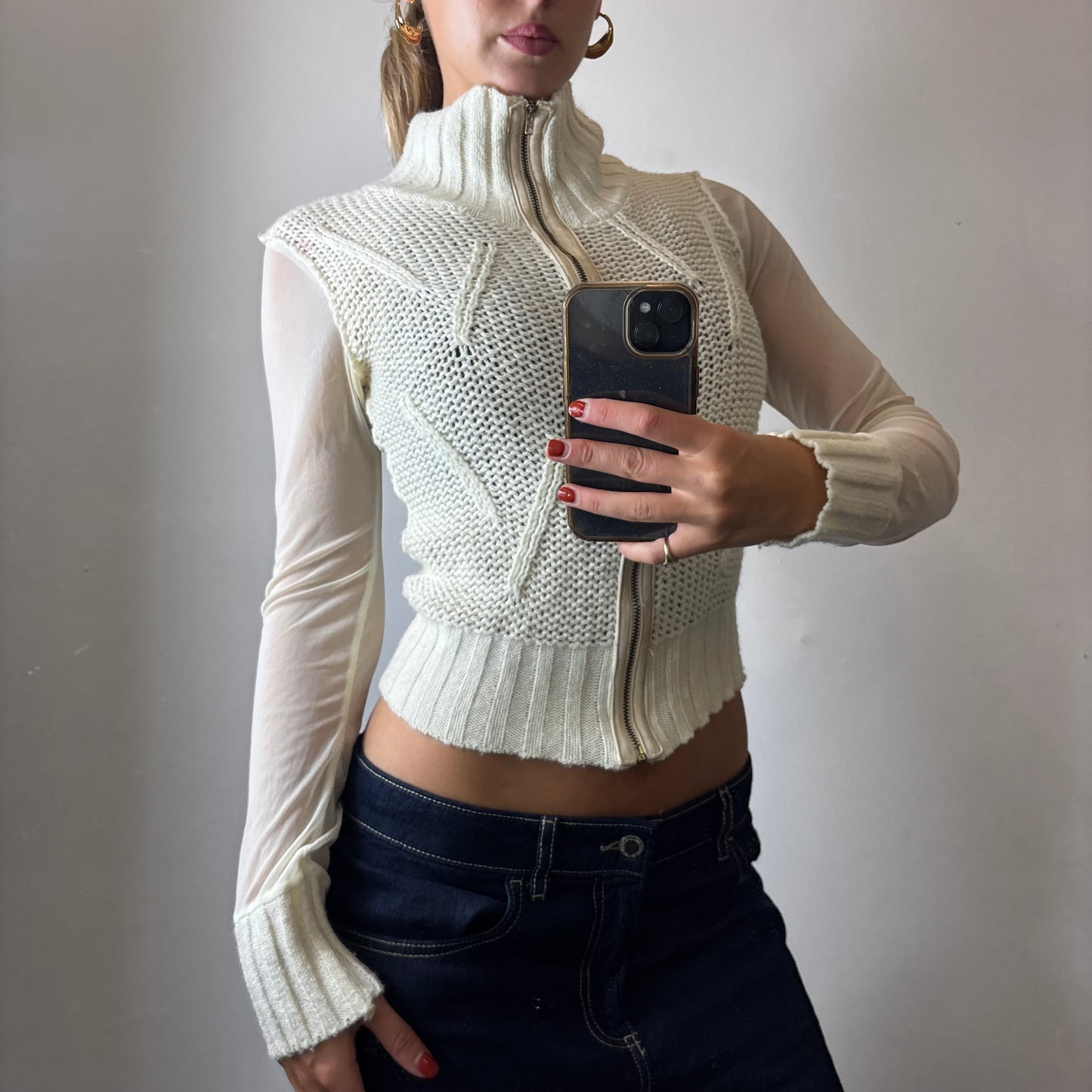 knit zip up
