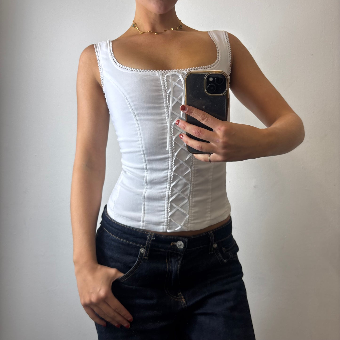 milkmaid lace up top
