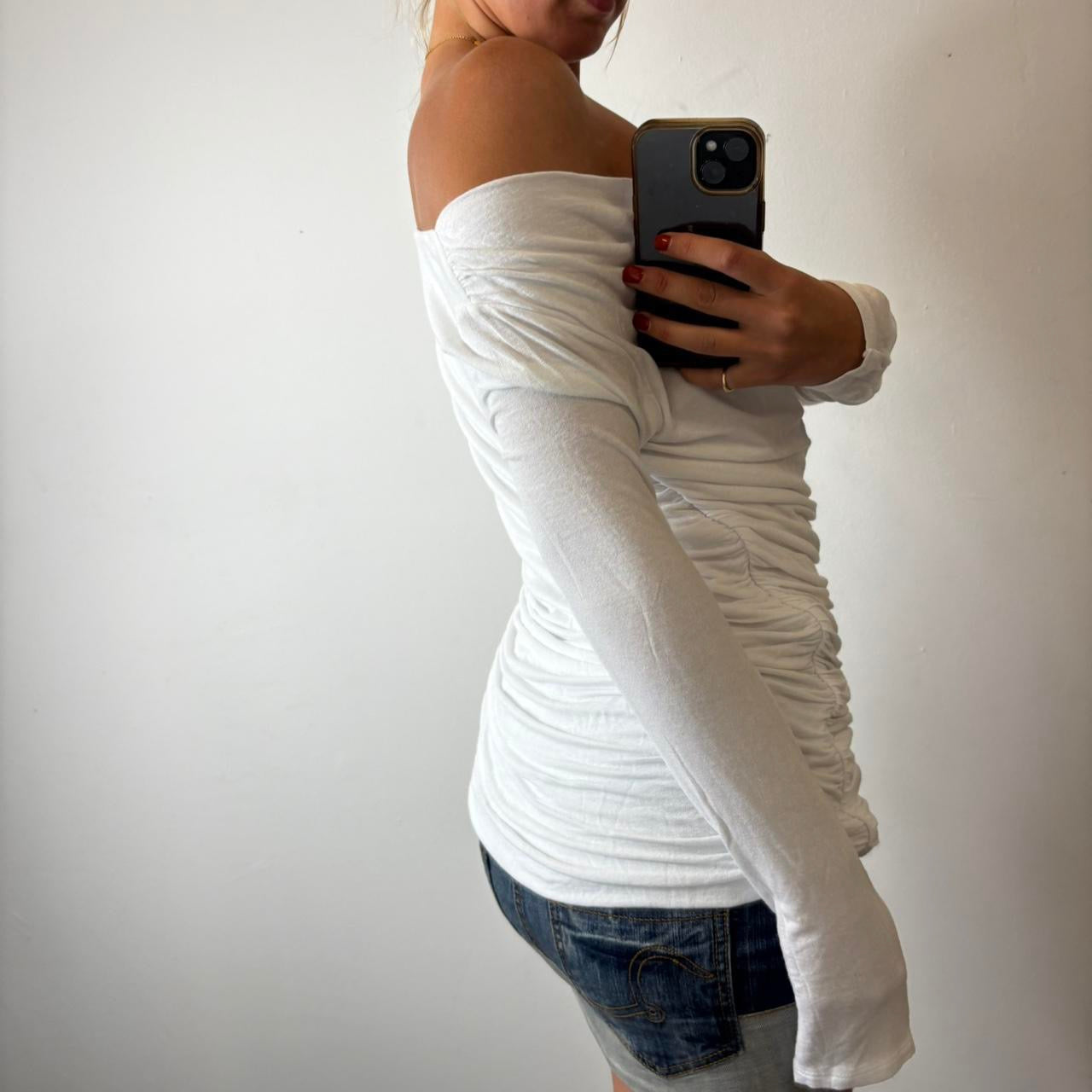 ruched long sleeved top