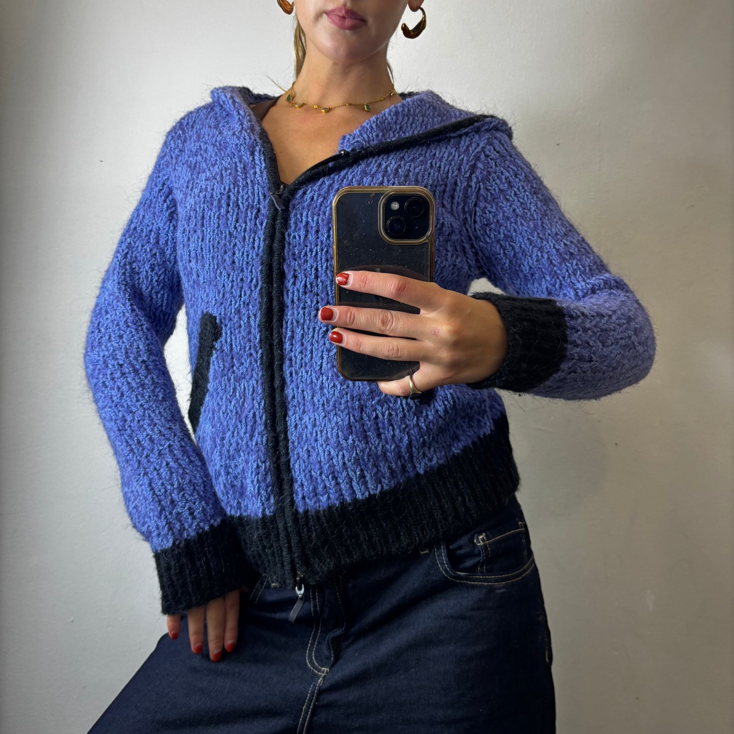 knit zip up hoodie