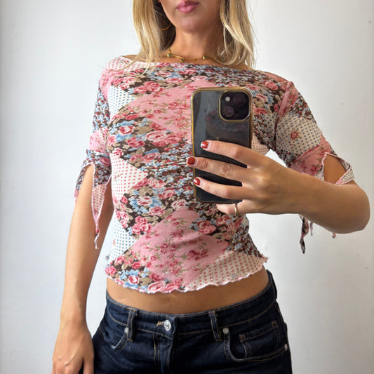 mesh floral top